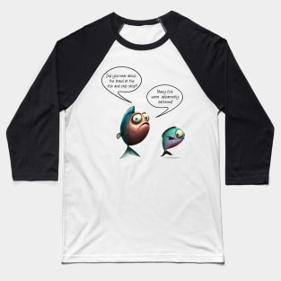 Battered Fish Joke Baseball T-Shirt